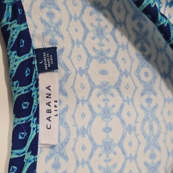 {Cabana Life} Aruba Blues Tassel Blouse - Size Large - Picture 15 of 17